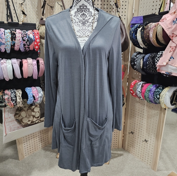 Khaki Green Gray Knit Cardigan with Pockets New in Package L, XL, XXL - Picture 6 of 6